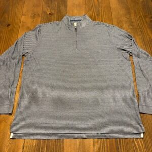 Johnnie-O Harvell Slub Stripe 1/4 Zip Pullover Men's Size XL Gray Hangin Out